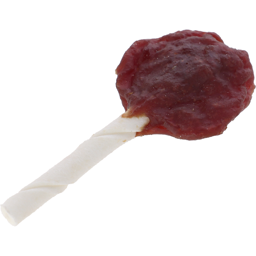 Rawhide lollipop, med and og ost, 10cm, 20g,