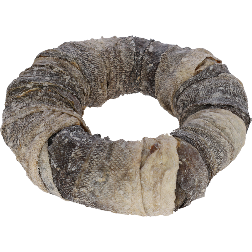 Rawhide ring, med fisk, 17cm, 220g,
