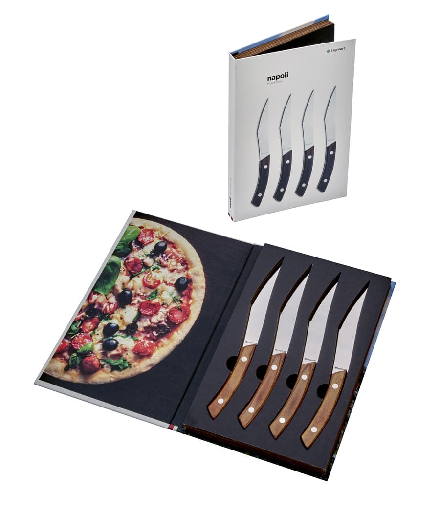 Legnoart NAPOLI Pizza og steakknive sæt 4stk - Lyst håndtag