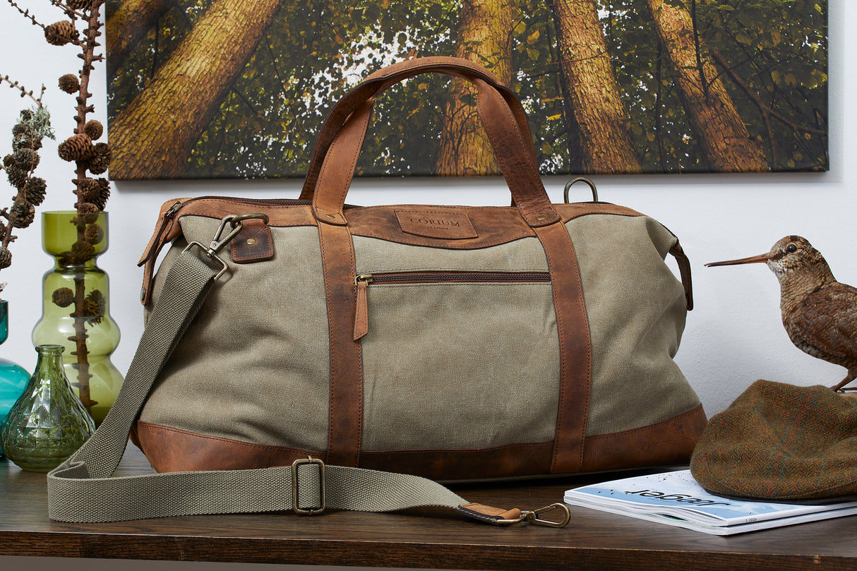 Rejsetaske Canvas/Hunter Læder