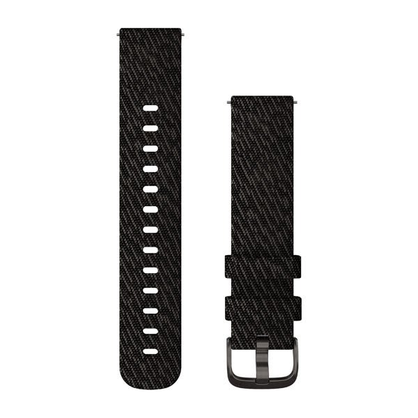 Quick Release remme (20 mm), Black Pepper vævet nylon, Slate hardware