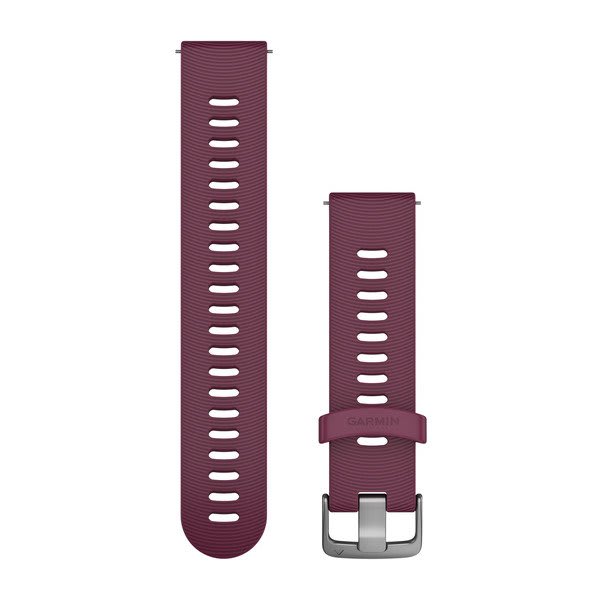 Quick Release remme (20 mm), Berry silikonerem, rustfrit stål hardware