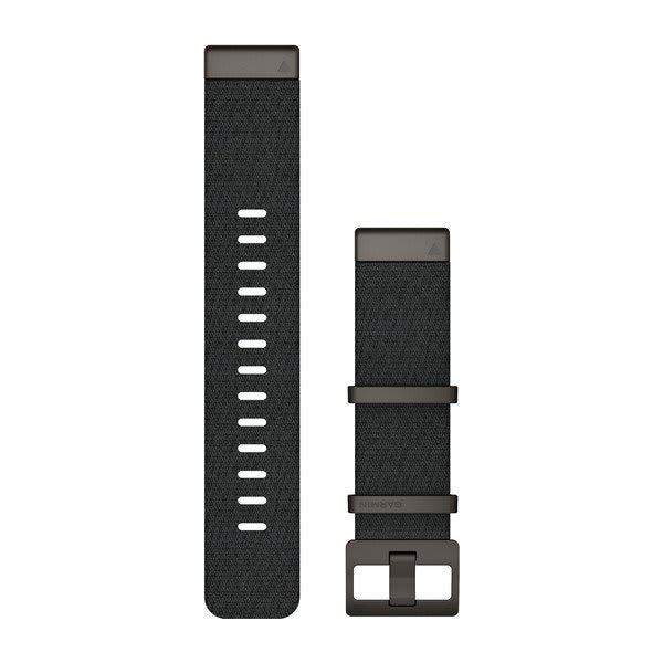 QuickFit® 22 urremme, Jacquardvævet nylonrem – Sortmeleret