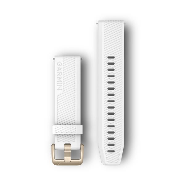 Quick Release remme (20 mm), Hvid, lys guld hardware