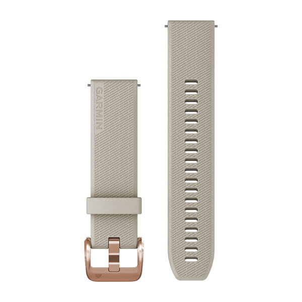 Quick Release remme (20 mm), Lys sand, rosaguld hardware