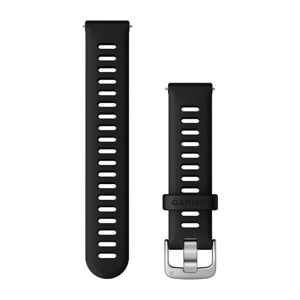 Quick Release remme (18 mm), Sort, sølv hardware