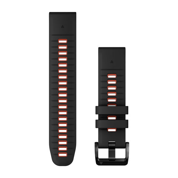 Quickfit 22 mm urremme, Black/Flame Red silikone