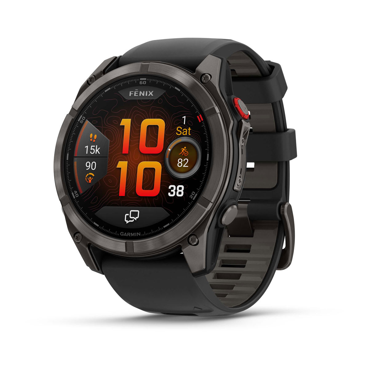 fēnix® 8 Pro – 51 mm, AMOLED, Sapphire, Carbon Grey DLC-titanium med sort/Pebble Grey silikonerem