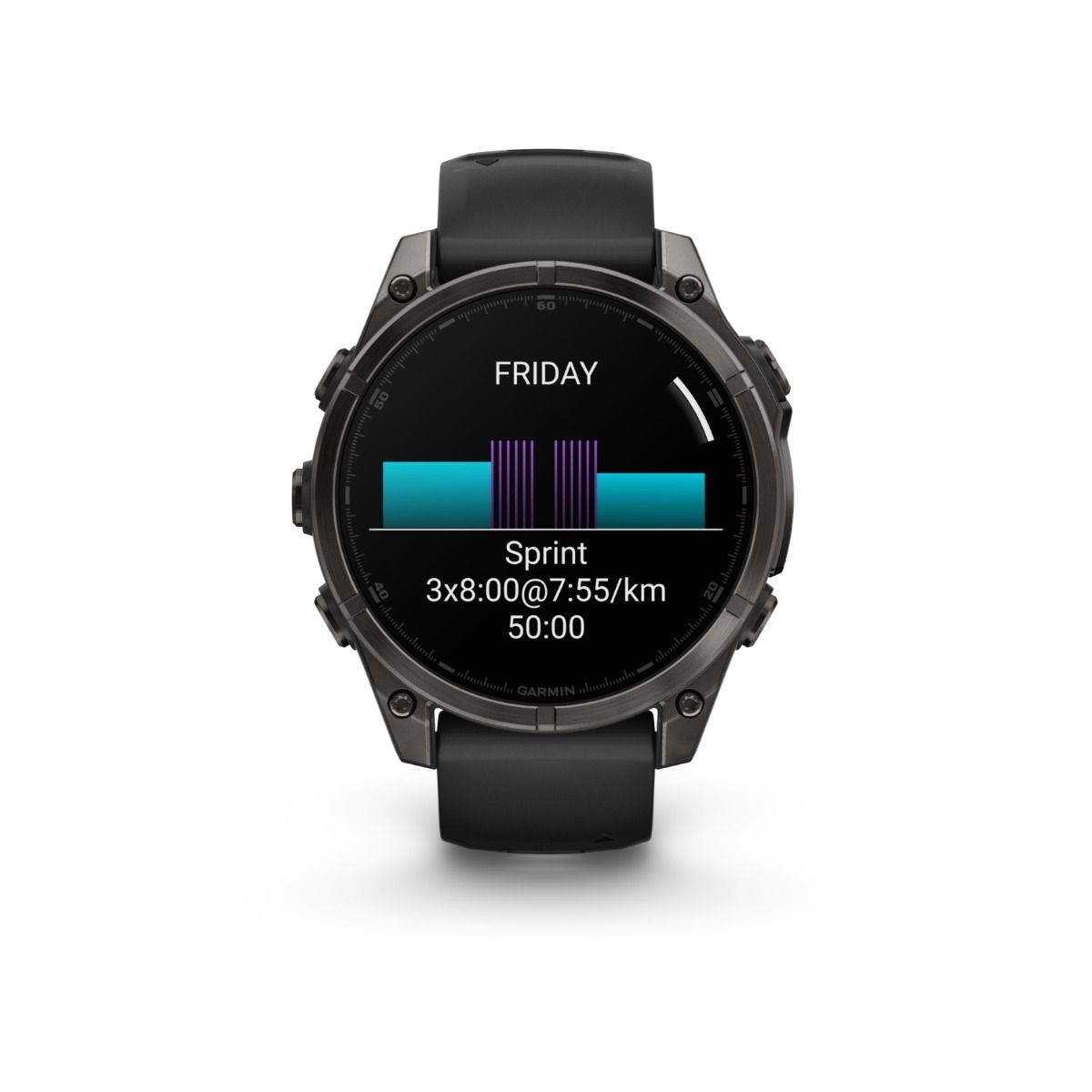 fēnix® 8 – 47 mm, AMOLED, Sapphire, Carbon Grey DLC-titanium med sort/Pebble Grey silikonerem