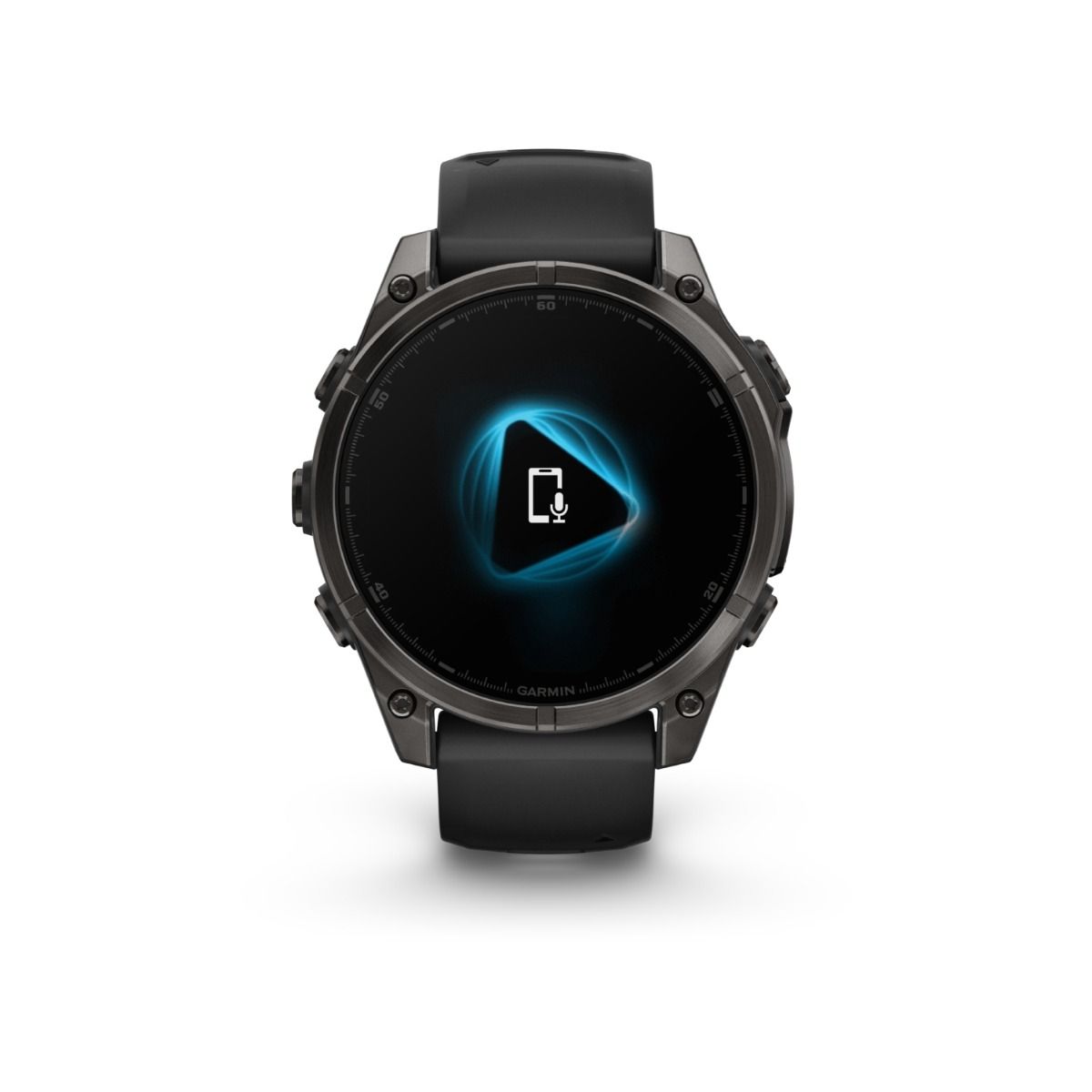 fēnix® 8 – 47 mm, AMOLED, Sapphire, Carbon Grey DLC-titanium med sort/Pebble Grey silikonerem