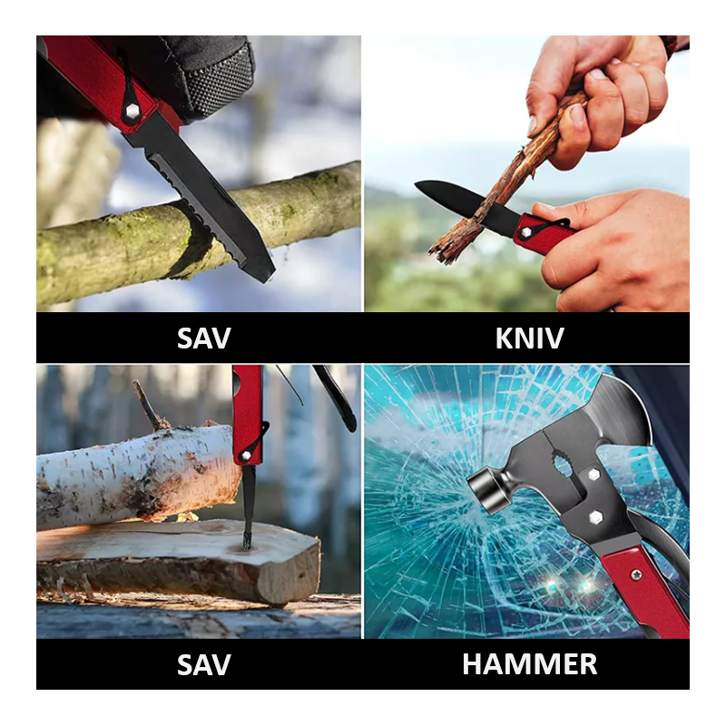 GLOBUZ - Multi-Tool with Axe & Hammer 16-in-1