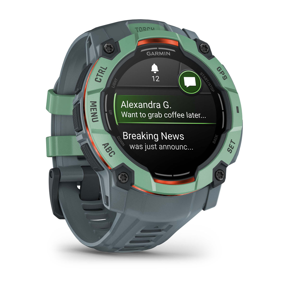 Instinct® 3 – 50 mm, AMOLED, Neotropic med Twilight rem