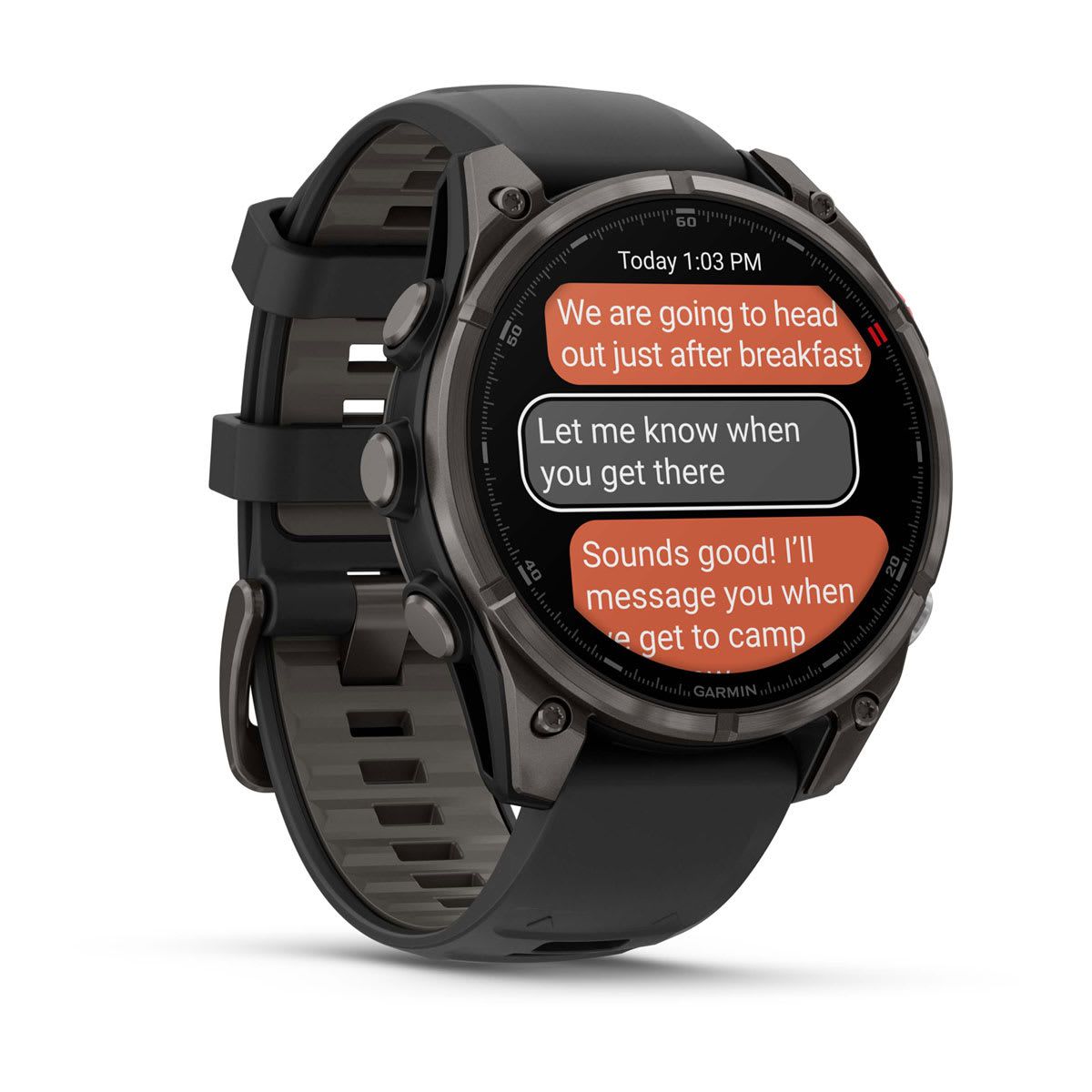 fēnix® 8 Pro – 47 mm, AMOLED, Sapphire, Carbon Grey DLC-titanium med sort/Pebble Grey silikonerem