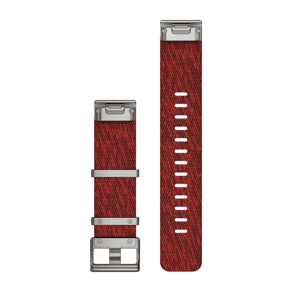 QuickFit® 22 urremme, Jacquardvævet nylonrem – Rød