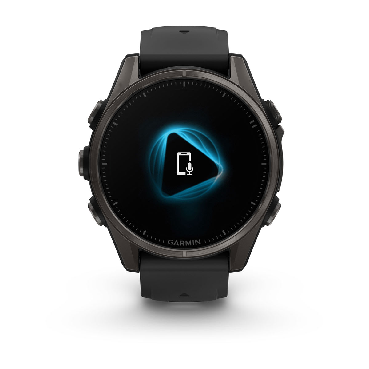 fēnix® 8 – 43 mm, AMOLED, Sapphire, Carbon Grey DLC-titanium med sort/Pebble Grey silikonerem