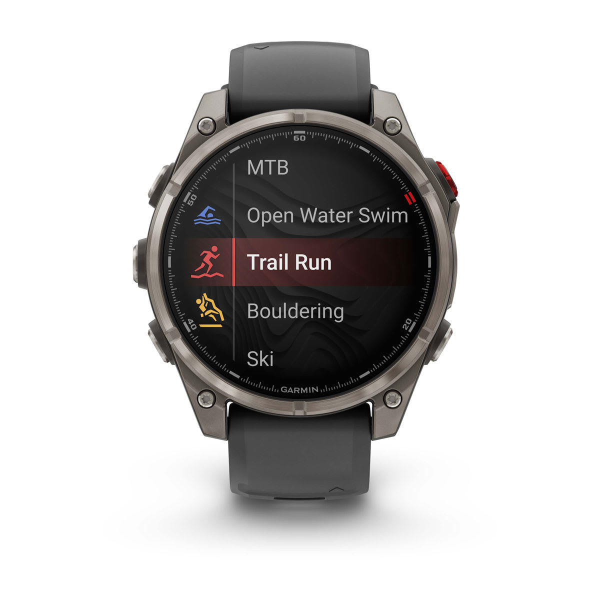 fēnix® 8 Pro – 47 mm, AMOLED, Sapphire, titanium med silikonerem i Graphite/sort