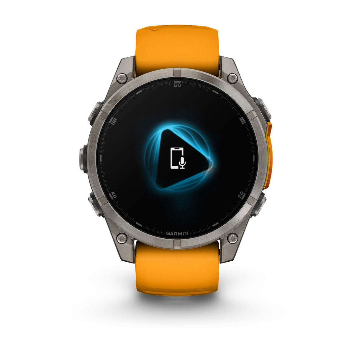 fēnix® 8 – 47 mm, AMOLED, Sapphire, Titanium med Spark Orange/Graphite silikonerem