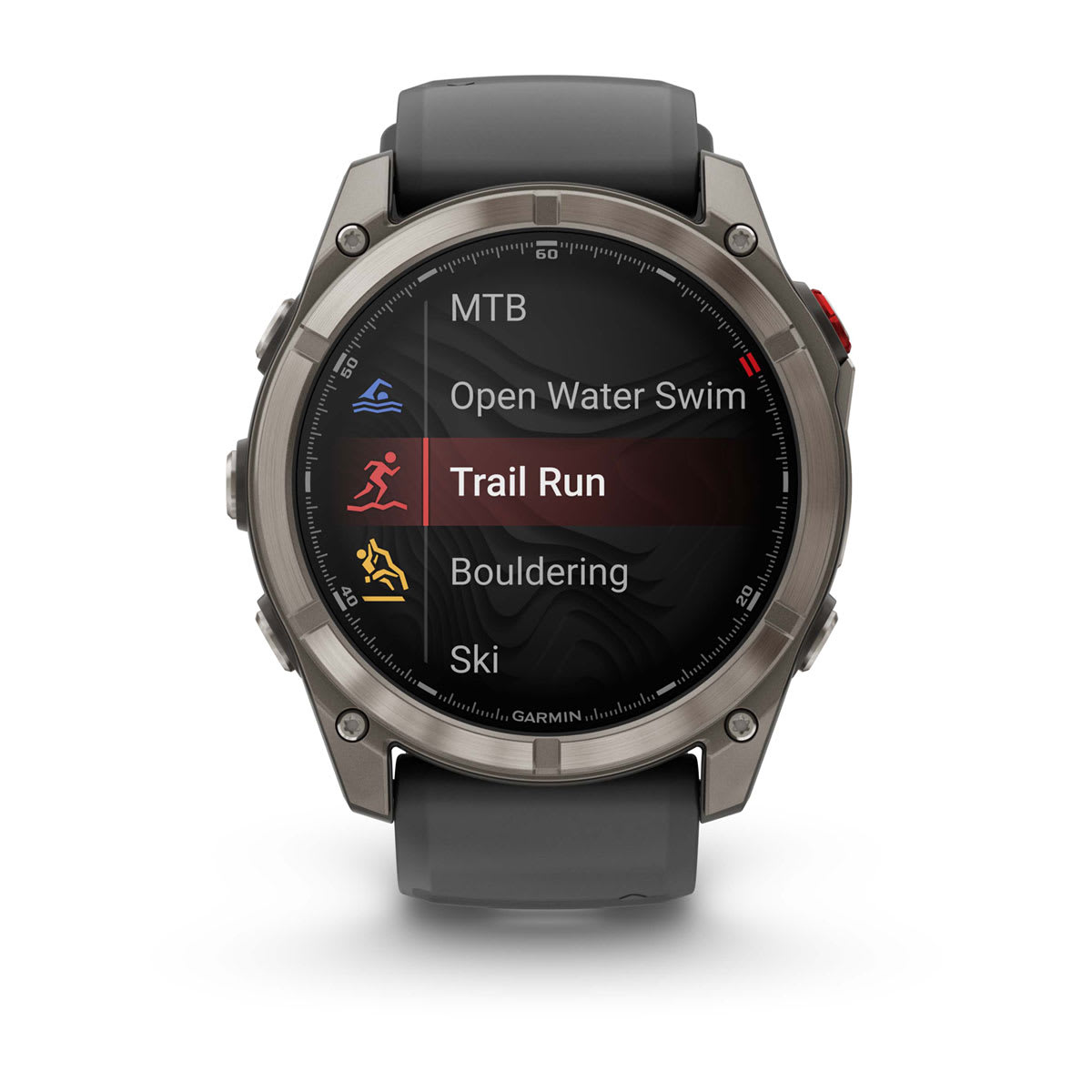 fēnix® 8 Pro – 51 mm, AMOLED, Sapphire, titanium med silikonerem i Graphite/sort
