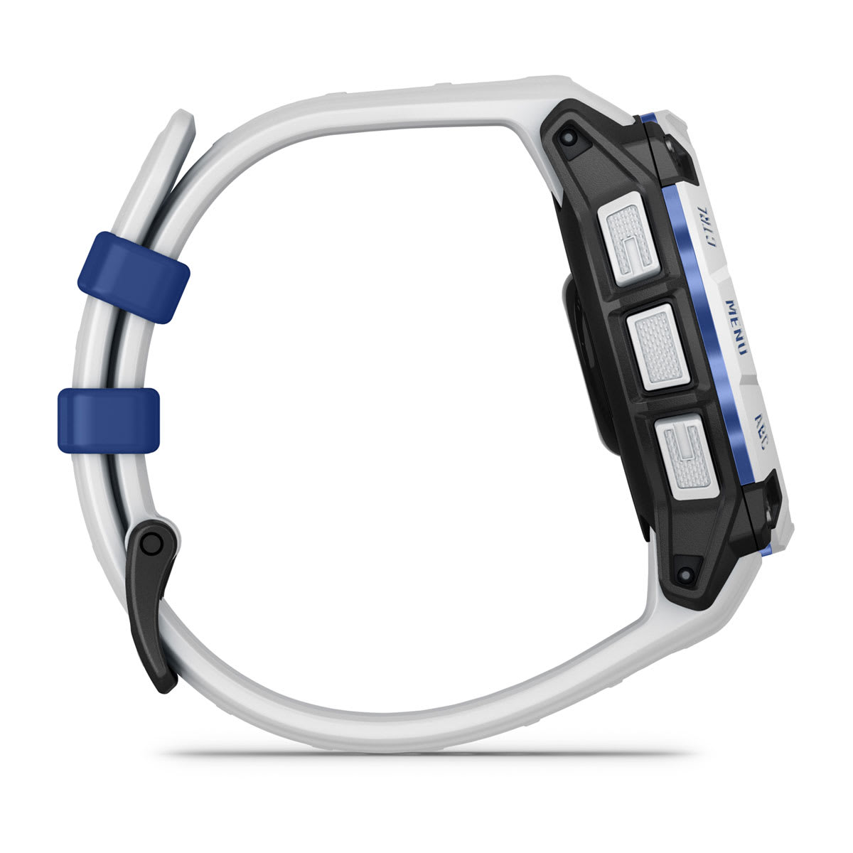 Instinct® 3 – 45 mm, Solar, Whitestone med Whitestone/Bolt Blue rem