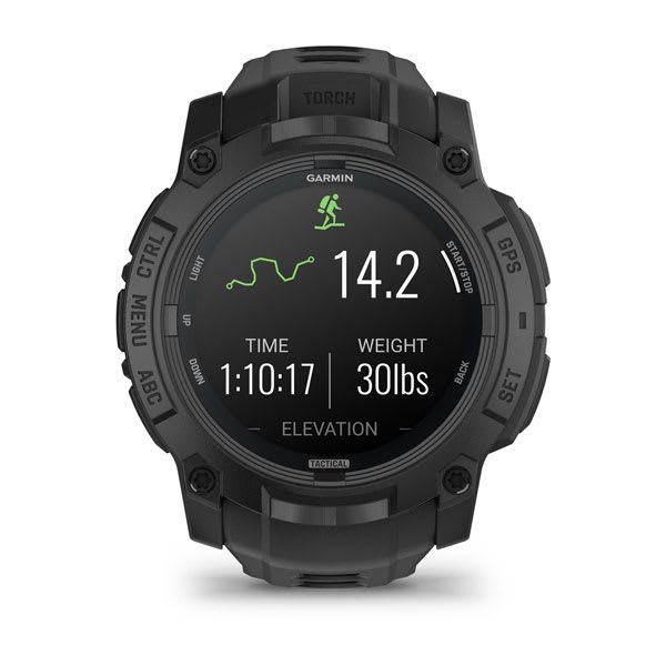 Instinct® 3 – 50 mm, AMOLED, Tactical Edition, Sort med sort rem