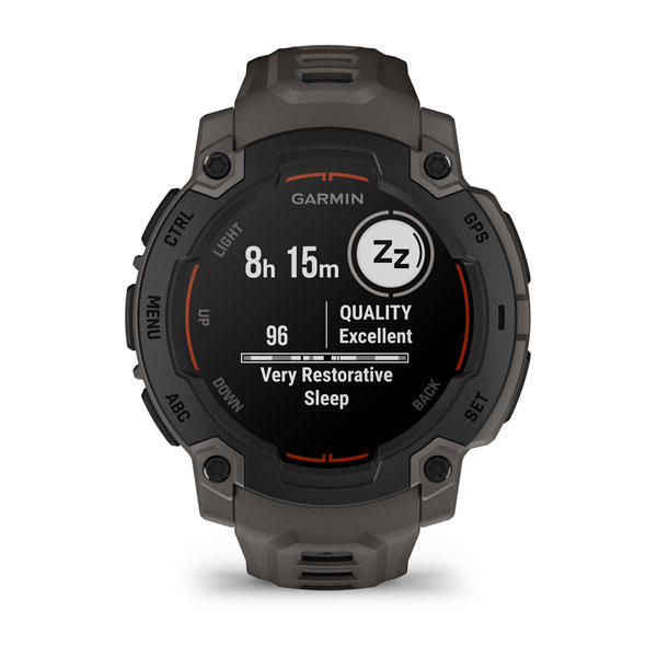 Instinct® E – 45 mm, Sort med Charcoal rem