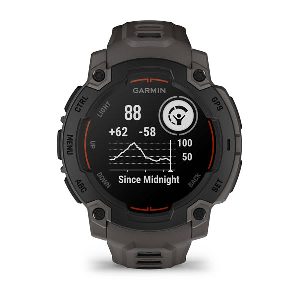 Instinct® E – 45 mm, Sort med Charcoal rem