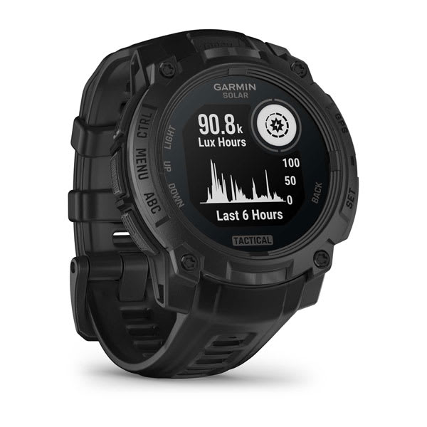 Instinct® 3 – 45 mm, Solar, Tactical Edition, Sort med sort rem