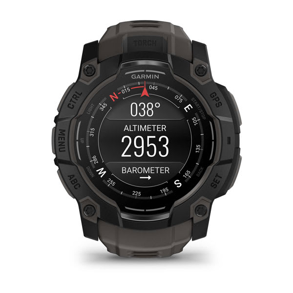Instinct® 3 – 50 mm, AMOLED, Sort med Charcoal rem