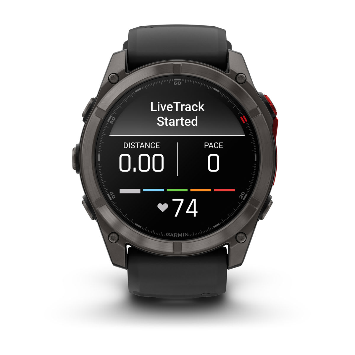 fēnix® 8 Pro – 51 mm, MicroLED, Sapphire, Carbon Grey DLC-titanium med sort/Pebble Grey silikonerem