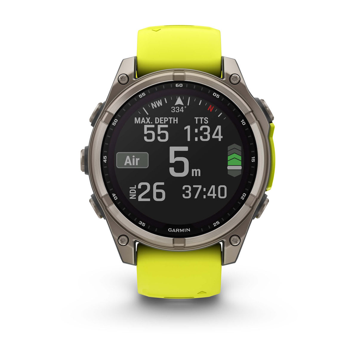 fēnix® 8 – 47 mm, Solar, Sapphire, Titanium med Amp yellow/graphite silikonerem