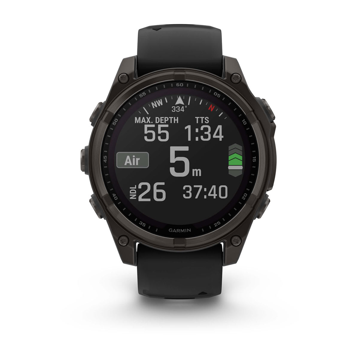 fēnix® 8 – 47 mm, Solar, Sapphire, Carbon Grey DLC-titanium med sort/Pebble Grey silikonerem