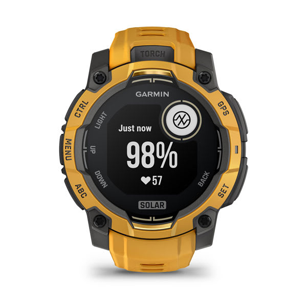 Instinct® 3 – 45 mm, Solar, Sunburst med Sunburst/Grey rem