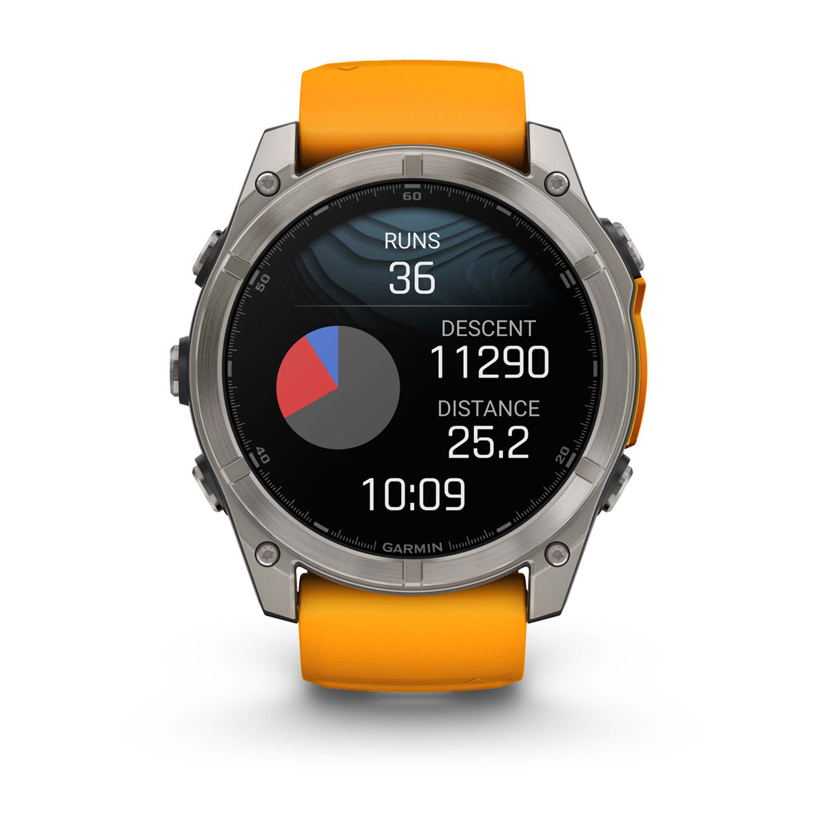 fēnix® 8 – 51 mm, AMOLED, Sapphire, Titanium med Spark Orange/Graphite silikonerem