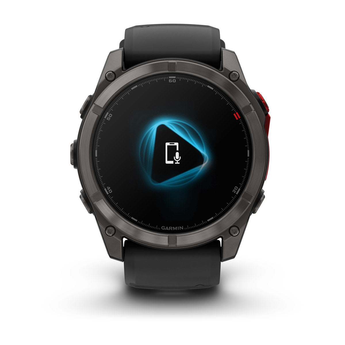 fēnix® 8 Pro – 51 mm, MicroLED, Sapphire, Carbon Grey DLC-titanium med sort/Pebble Grey silikonerem