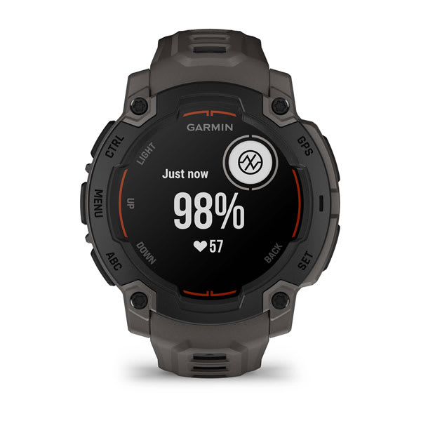 Instinct® E – 45 mm, Sort med Charcoal rem