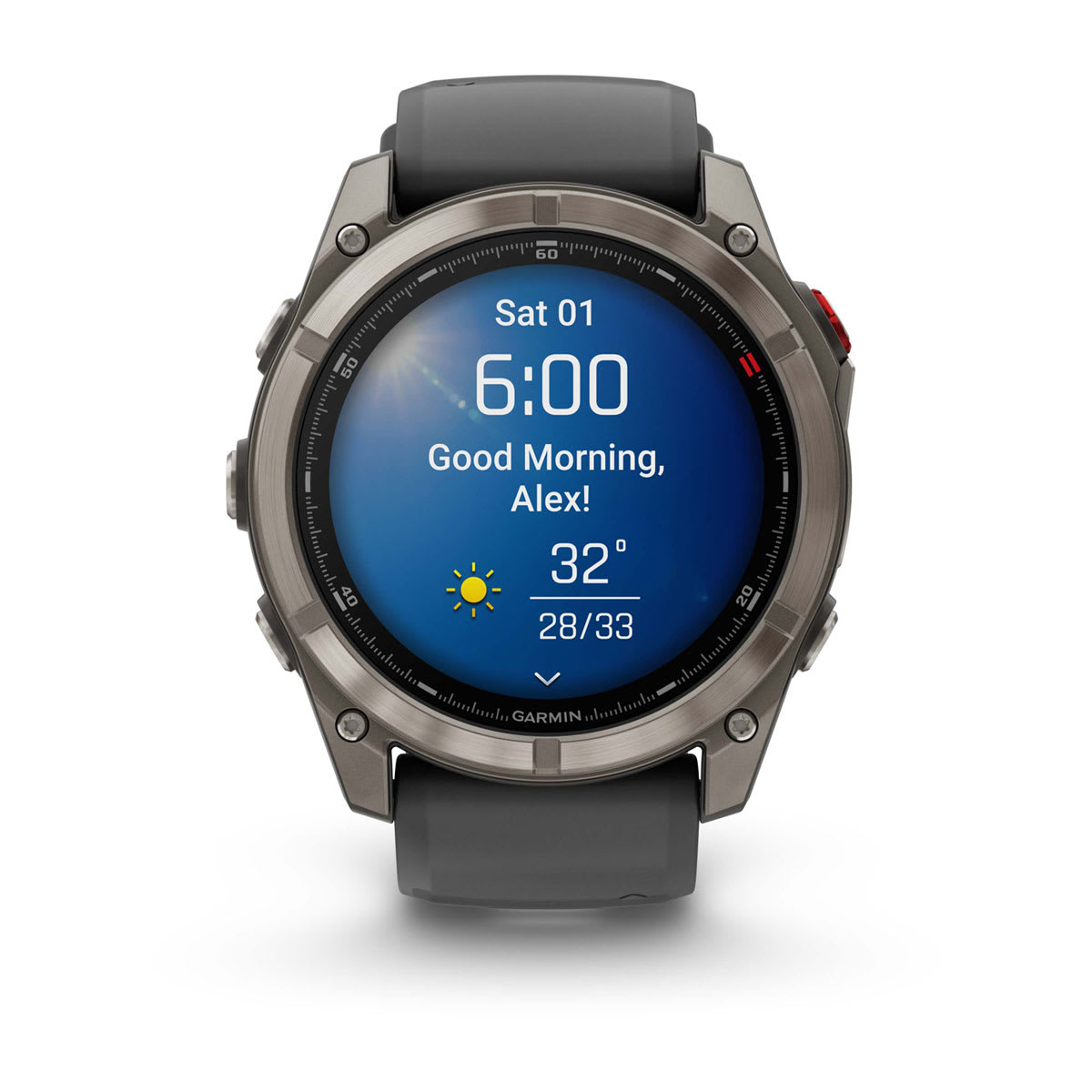 fēnix® 8 Pro – 51 mm, AMOLED, Sapphire, titanium med silikonerem i Graphite/sort