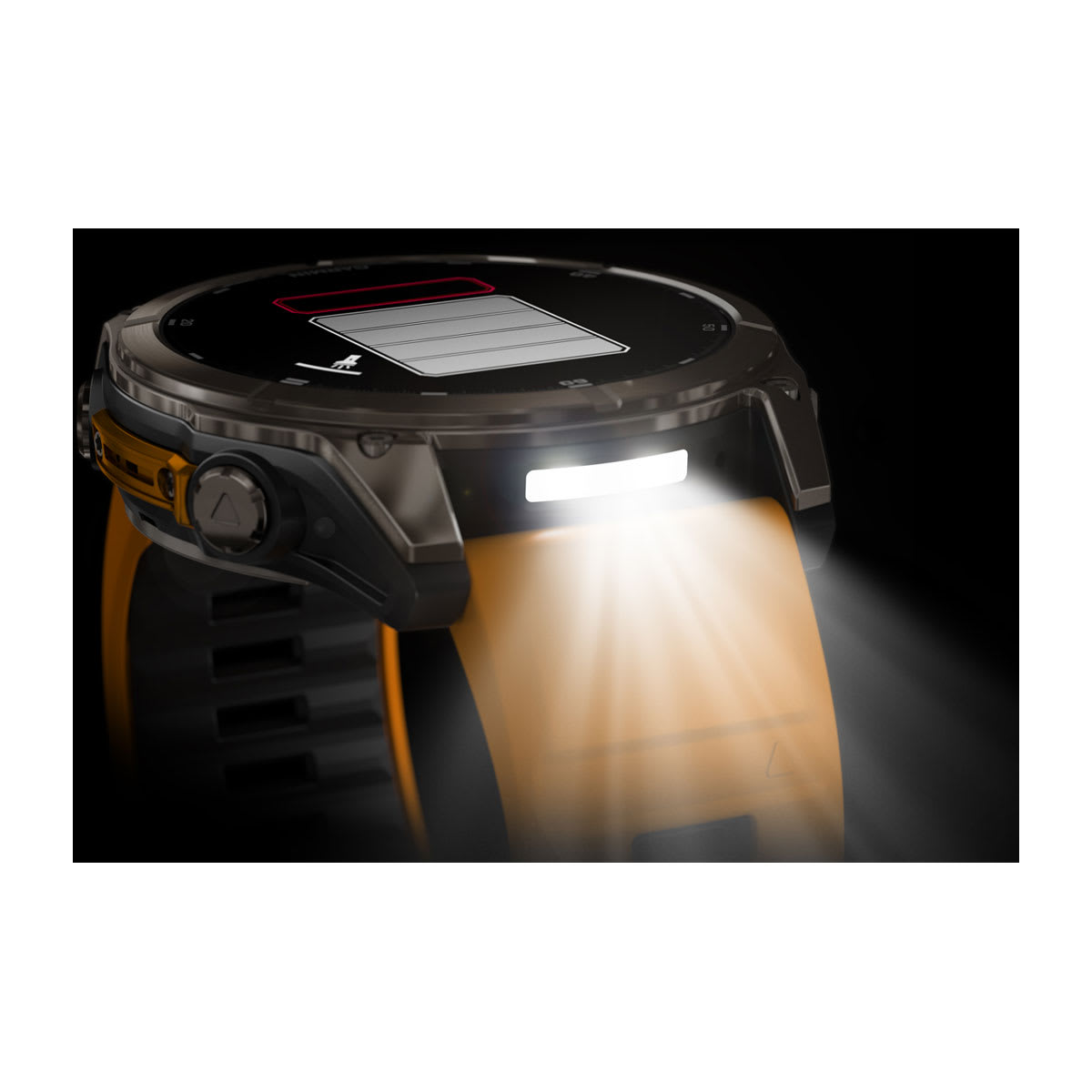 fēnix® 8 – 51 mm, AMOLED, Sapphire, Titanium med Spark Orange/Graphite silikonerem