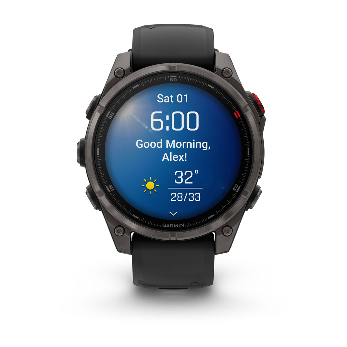 fēnix® 8 Pro – 47 mm, AMOLED, Sapphire, Carbon Grey DLC-titanium med sort/Pebble Grey silikonerem