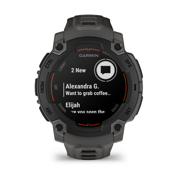 Instinct® E – 45 mm, Sort med Charcoal rem