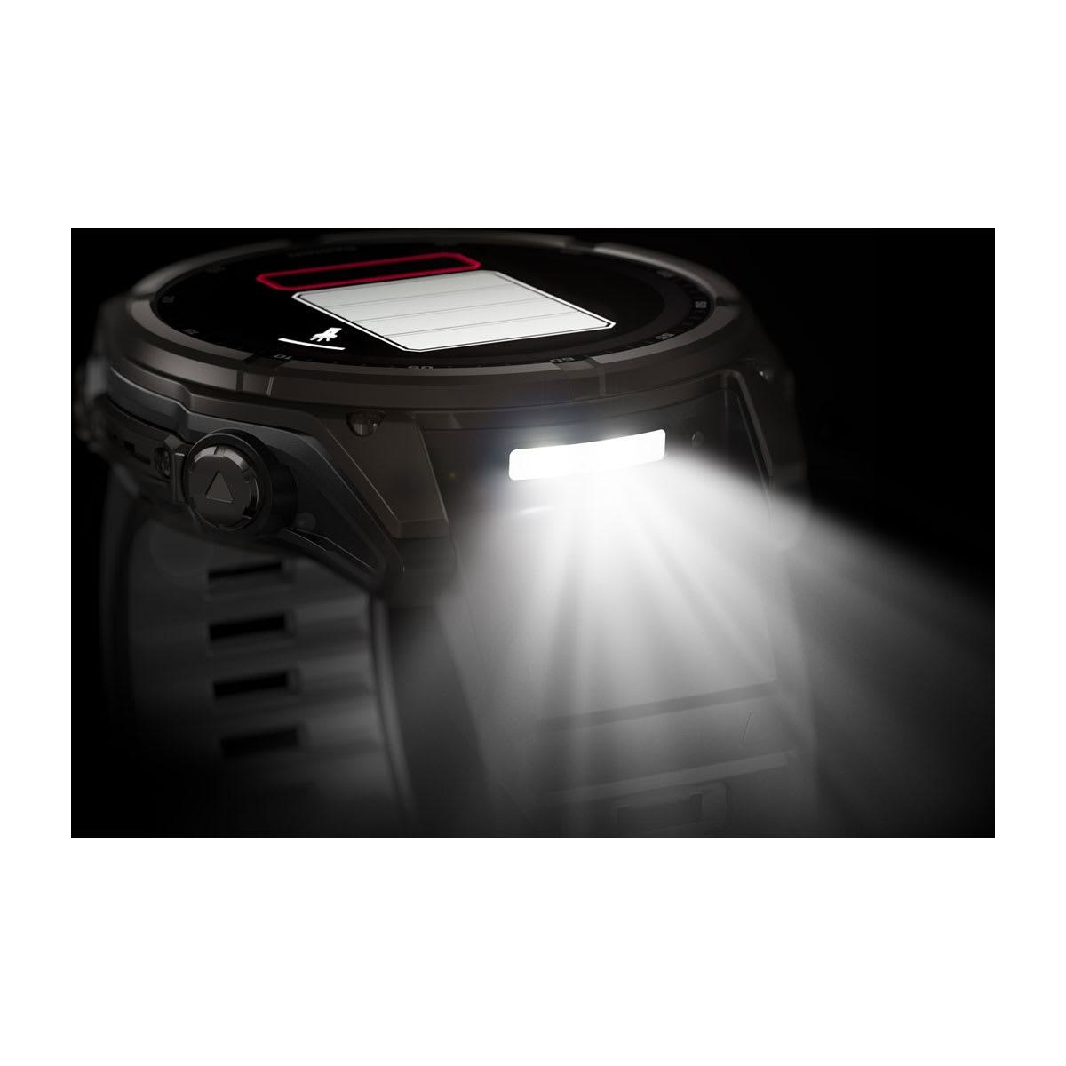 fēnix® 8 – 51 mm, Solar, Sapphire, Carbon Grey DLC-titanium med sort/Pebble Grey silikonerem