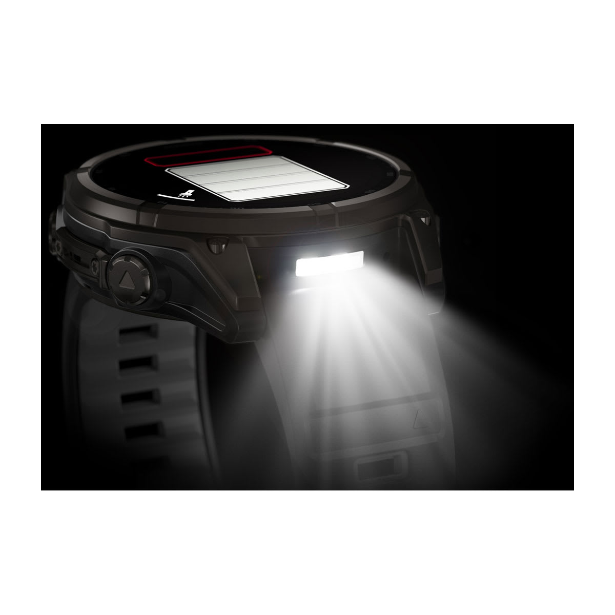 fēnix® 8 – 47 mm, Solar, Sapphire, Carbon Grey DLC-titanium med sort/Pebble Grey silikonerem