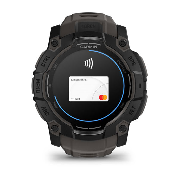Instinct® 3 – 50 mm, AMOLED, Sort med Charcoal rem