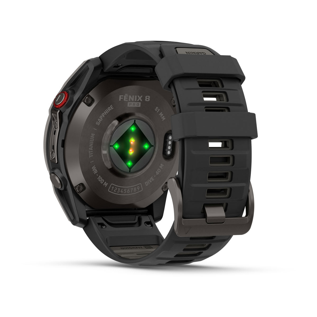 fēnix® 8 Pro – 51 mm, AMOLED, Sapphire, Carbon Grey DLC-titanium med sort/Pebble Grey silikonerem