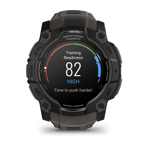 Instinct® 3 – 50 mm, AMOLED, Sort med Charcoal rem