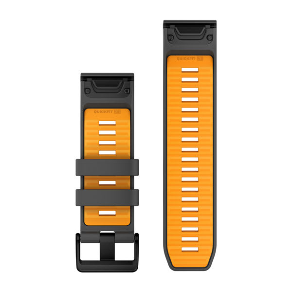 QuickFit® 26 remme, Graphite/Spark Orange silikone