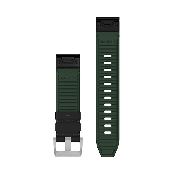 QuickFit® 22 urremme, Læder/FKM hybridrem, sort/grøn