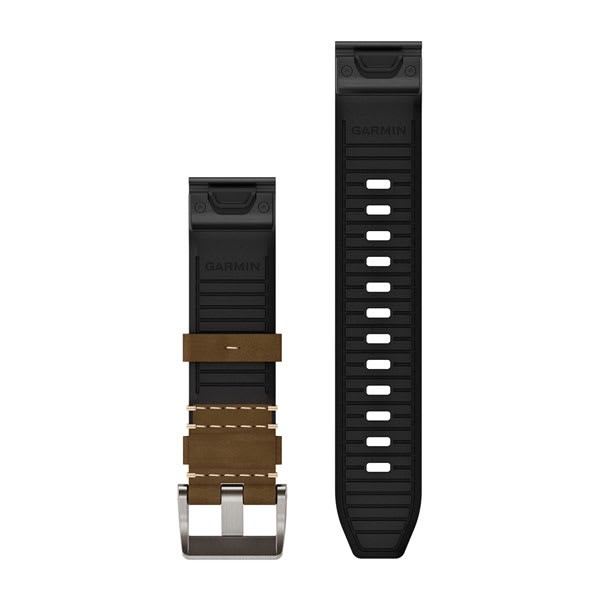 QuickFit® 22 urremme, Læder/FKM hybridrem, Tundra/sort