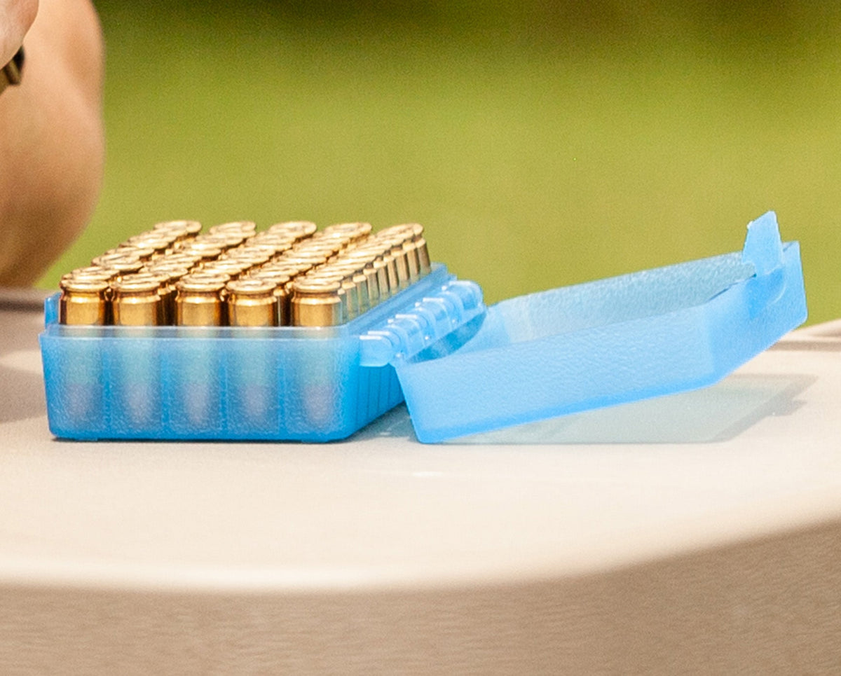 MTM patronbox til pistolammo Kal. 9mm - 50 stk. farve: klar grøn