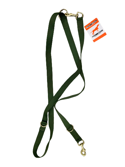 Hundesnor/dressurline med karabinhager - grøn - Jagtbutikken