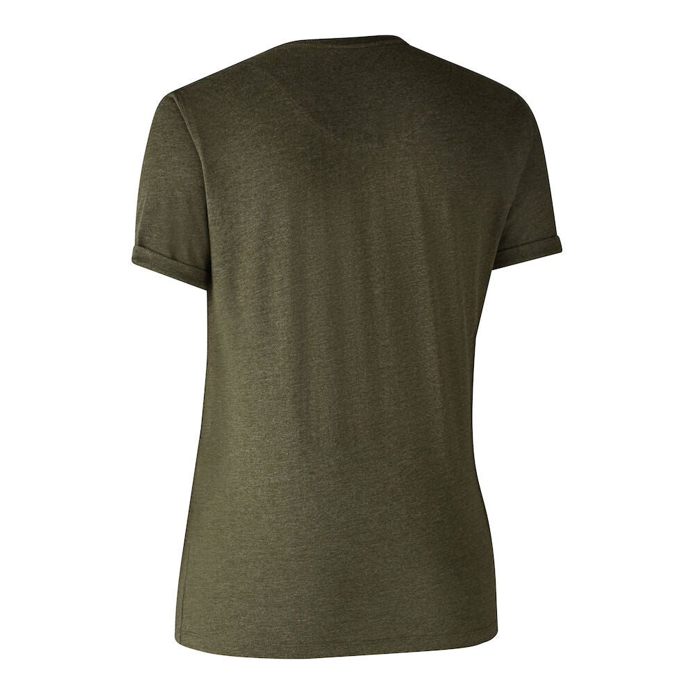 Ladies Basis 2-pak T-shirt Adventure - Green Mel/Brown Leaf - Deerhunter